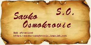 Savko Osmokrović vizit kartica